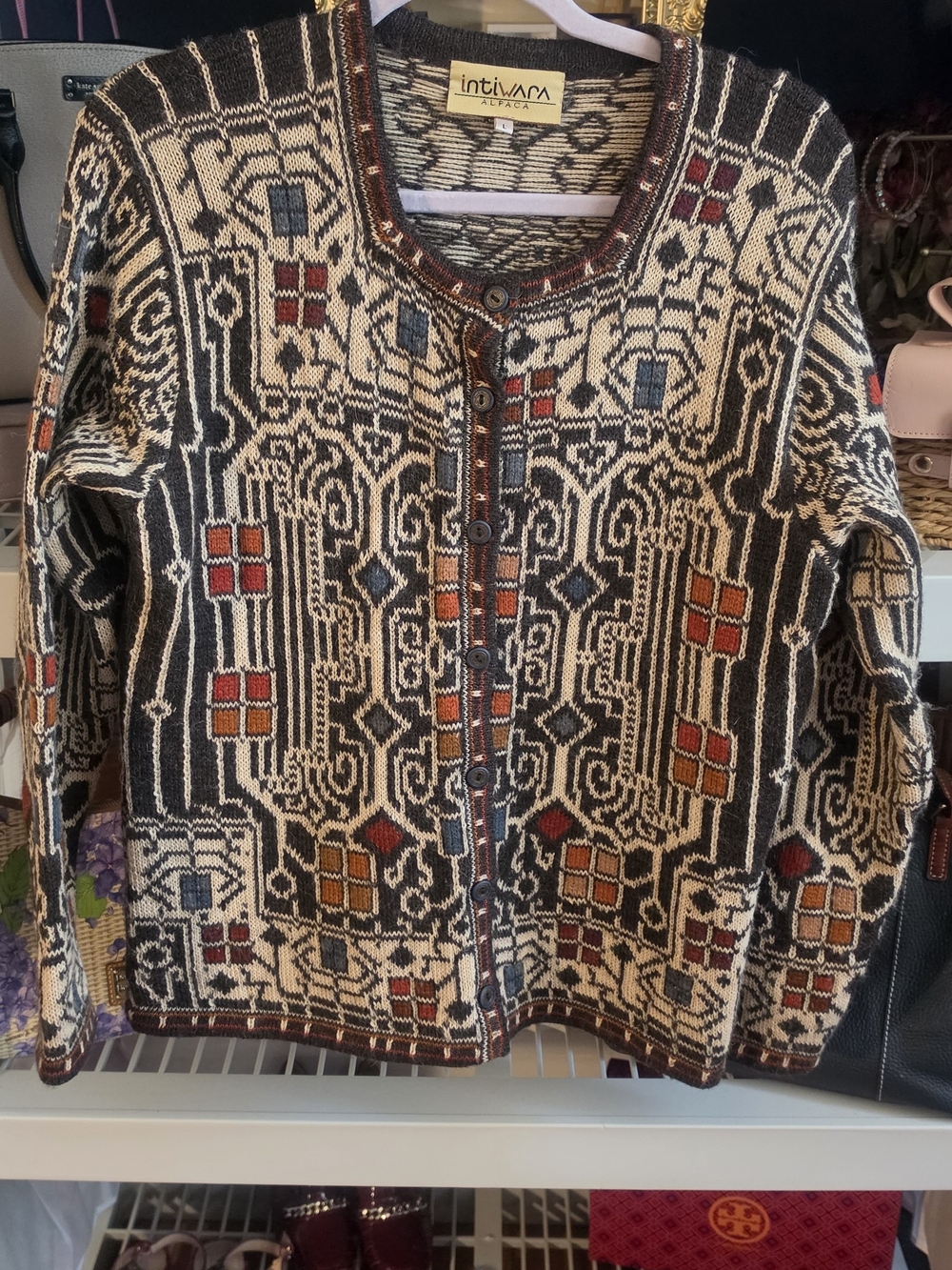 Vintage Intiwara Alpaca Handmade Cardigan
